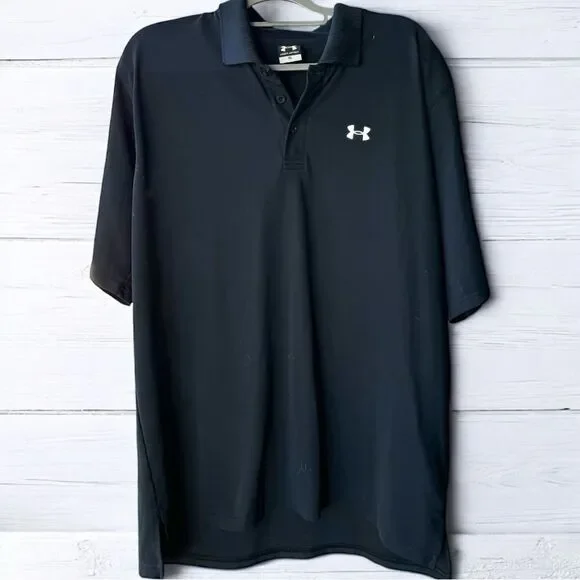 Men’s Under Armour Black Polo Size XL - Picture 1 of 8
